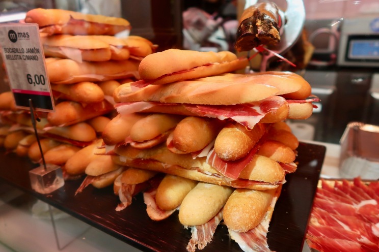At Mercado San Miguel - the price is a bit steep for a mini baguette!